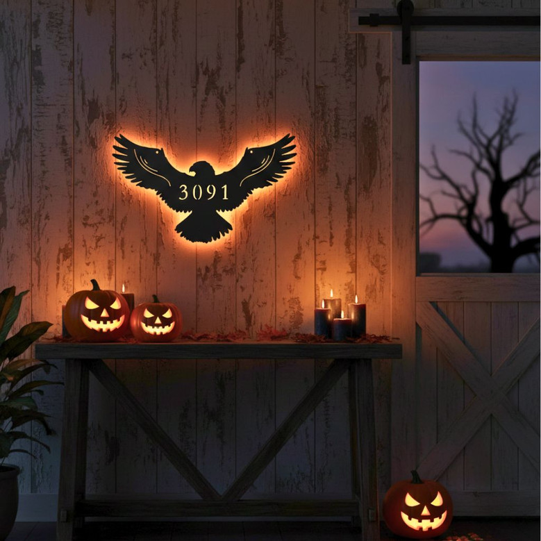 Metal House Number Sign, Eagle Address Sign Metal House Number Sign, Eagle Address Sign