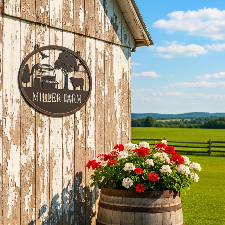 Custom Cow Name Metal Monogram Sign for Farmhouse Decoration Custom Cow Name Metal Monogram Sign for Farmhouse Decoration
