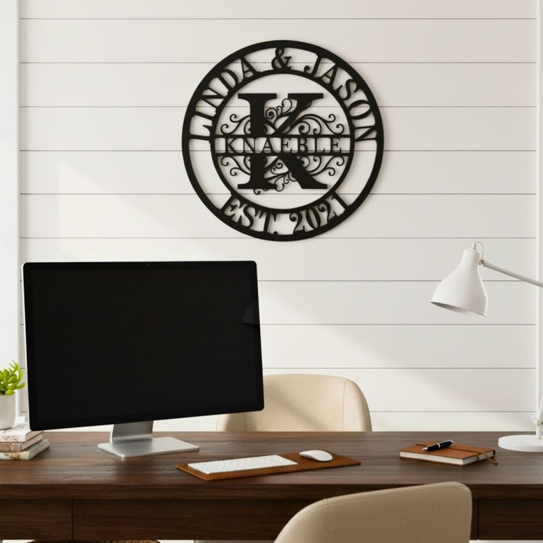 Personalized Family Name Metal Sign - Custom Monogram Decor Personalized Family Name Metal Sign - Custom Monogram Decor