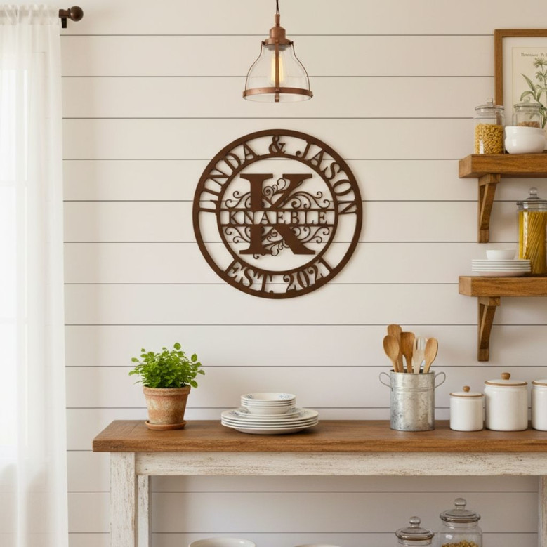 Personalized Family Name Metal Sign - Custom Monogram Decor Personalized Family Name Metal Sign - Custom Monogram Decor