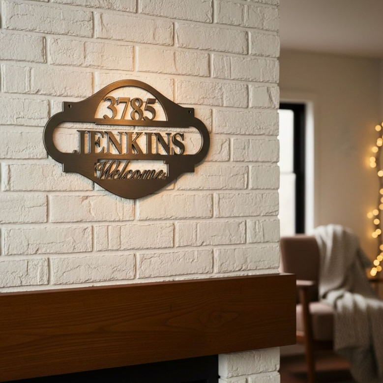 Personalized Name Monogram Metal Wall Art Sign