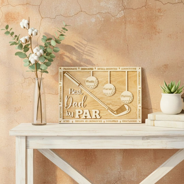Personalized Dad Golf Wood Sign - Heartfelt Father's Day Gift - Outdoor DéCor For Golf Enthusiasts