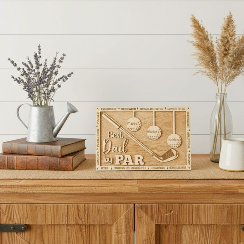 Personalized Dad Golf Wood Sign - Heartfelt Father's Day Gift - Outdoor DéCor For Golf Enthusiasts