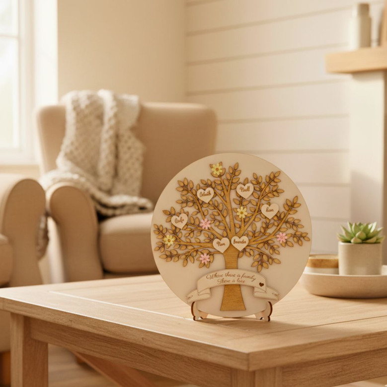 Personalized Family Tree Wood Sign Lazered With Love For Living Room Decor Personalized Family Tree Wood Sign Lazered With Love For Living Room Decor