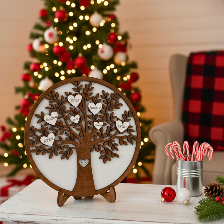 Personalized Family Tree Wood Sign For Home Decor Or Anniversary Gift
