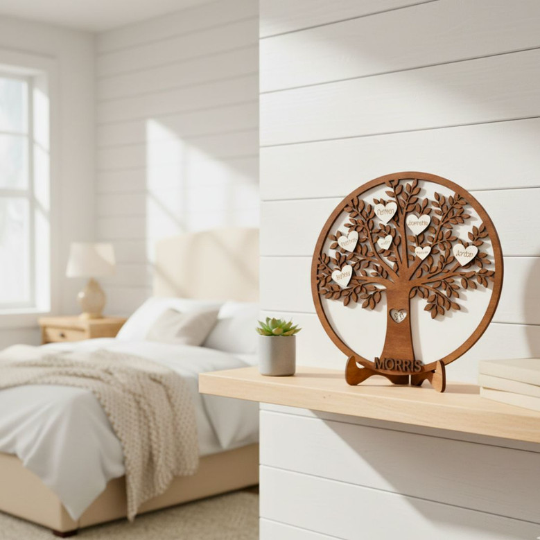 Personalized Family Tree Wood Sign For Home Decor Or Anniversary Gift