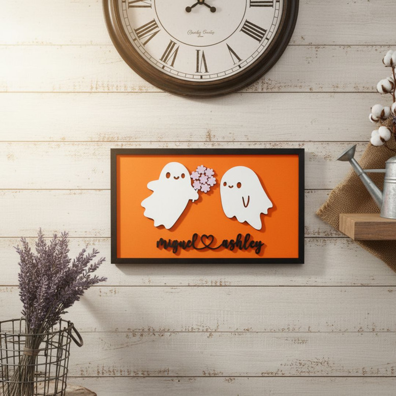 Forever My Boo Halloween Wood Sign For Couples - Cute Fall Decor For Lovers' Home