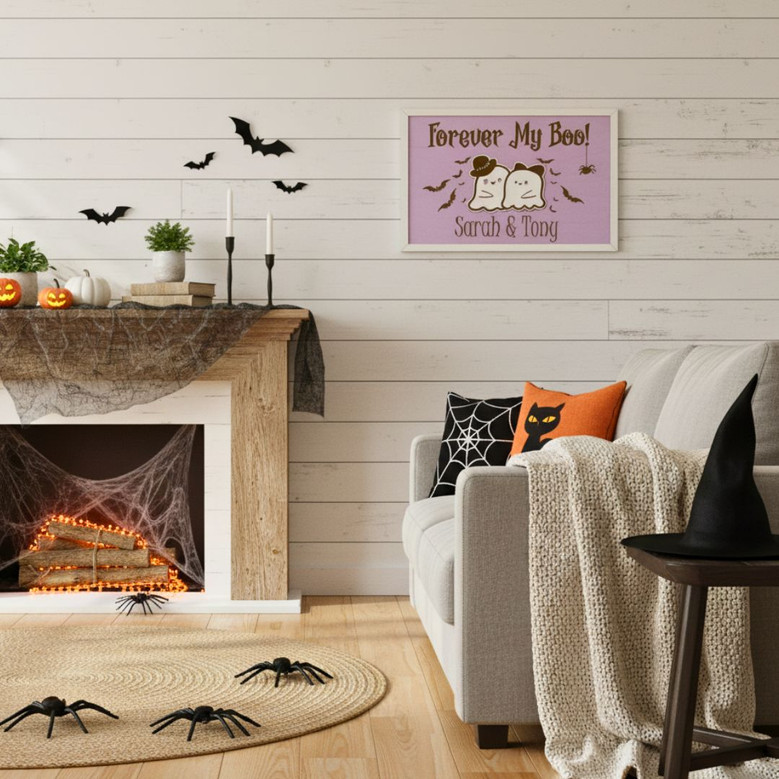 Personalized Forever My Boo Wood Sign For Couples - Cute Halloween Gift & Spooky Fall Home DéCor