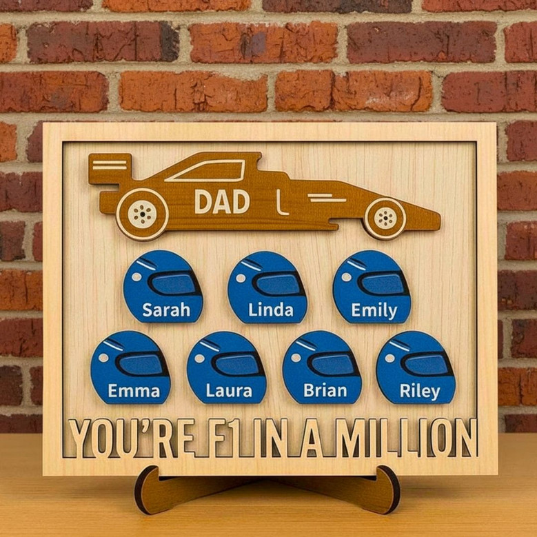 Racing Dad F1 Wood Sign - Personalized Father's Day Gift From Kids - Car Enthusiast DéCor For Living Room Racing Dad F1 Wood Sign - Personalized Father's Day Gift From Kids - Car Enthusiast DéCor For Living Room