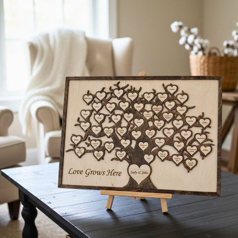 Custom Family Tree Layer Wood Sign – Wedding And Anniversary Gift for Parents Custom Family Tree Layer Wood Sign – Wedding And Anniversary Gift for Parents