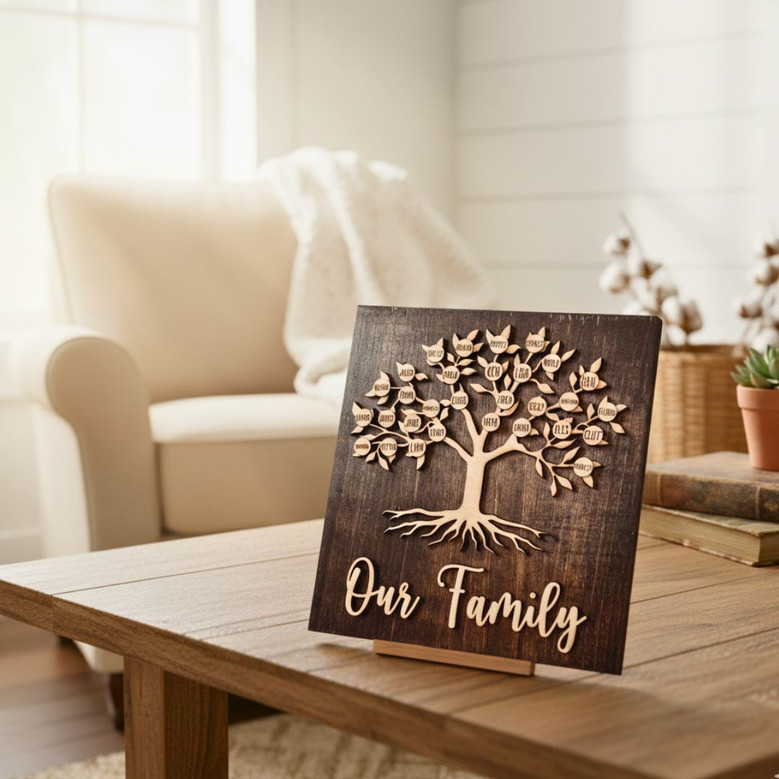 Personalized Family Tree Wall Decor with Names