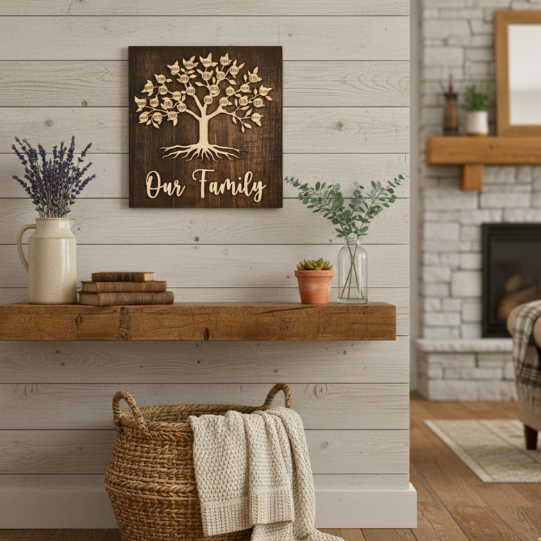 Personalized Family Tree Wall Decor with Names