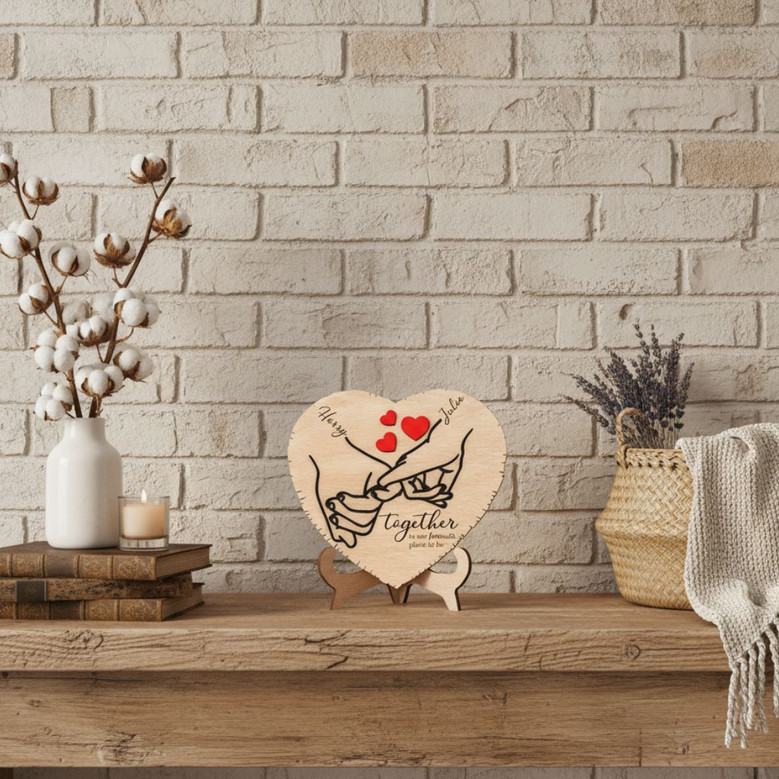 Heartfelt Personalized Wood Sign For Couples - Valentine Anniversary Decor