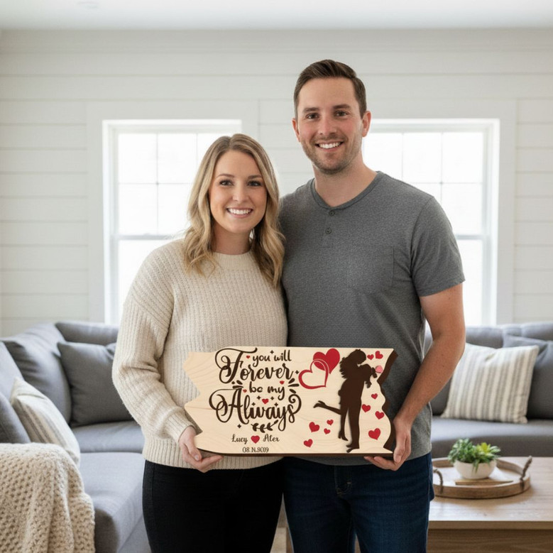 Personalized Valentine Wood Sign For Couples - Romantic Anniversary DéCor Personalized Valentine Wood Sign For Couples - Romantic Anniversary DéCor