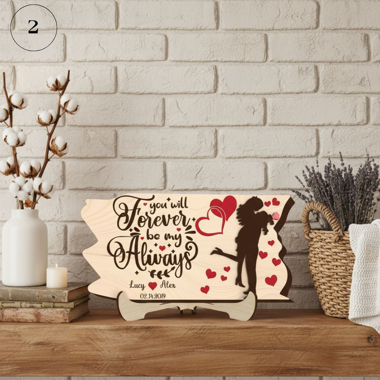 Personalized Valentine Wood Sign For Couples - Romantic Anniversary DéCor Personalized Valentine Wood Sign For Couples - Romantic Anniversary DéCor