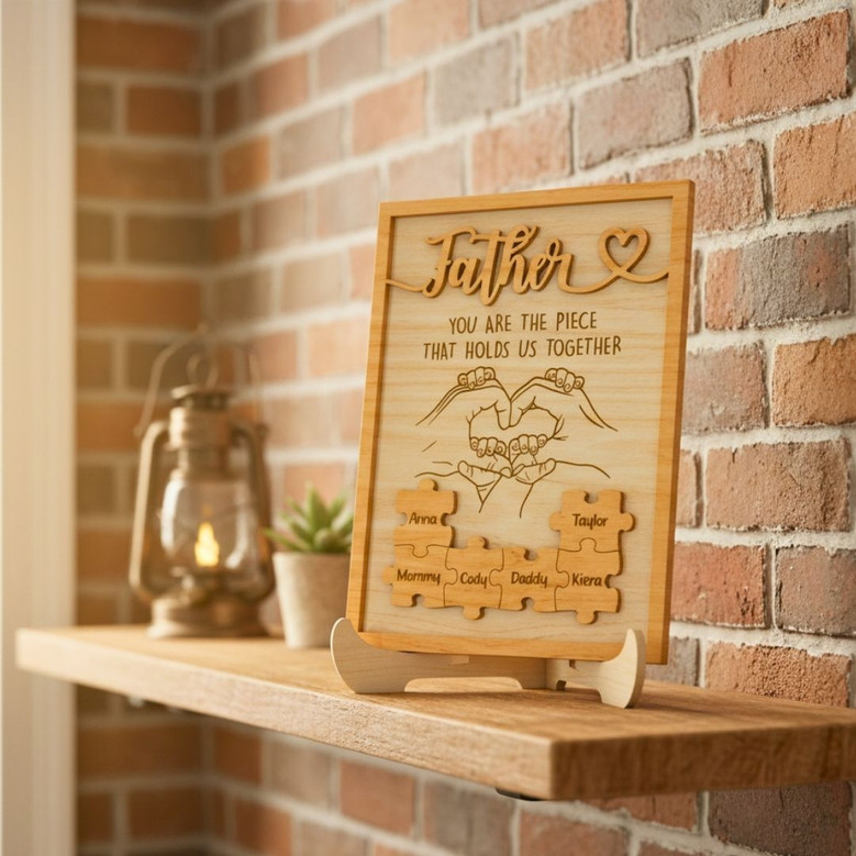 Thoughtful Custom Dad Puzzle Wood Sign Gift For Father's Day Celebration