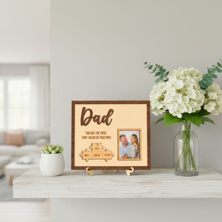 Personalized Dad Puzzle Wood Sign For Father's Day - Touching Home DéCor Gift