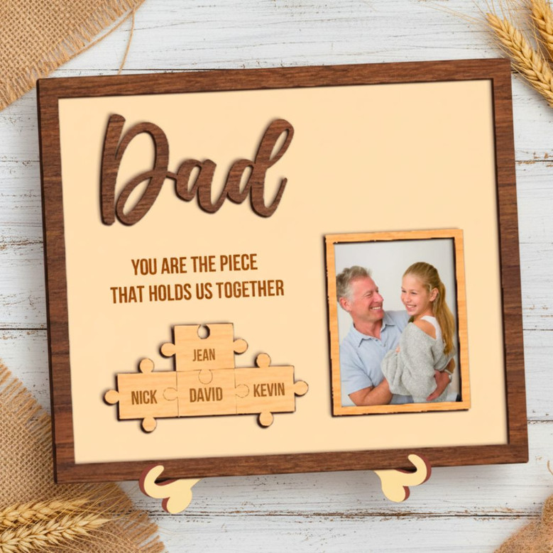 Personalized Dad Puzzle Wood Sign For Father's Day - Touching Home DéCor Gift