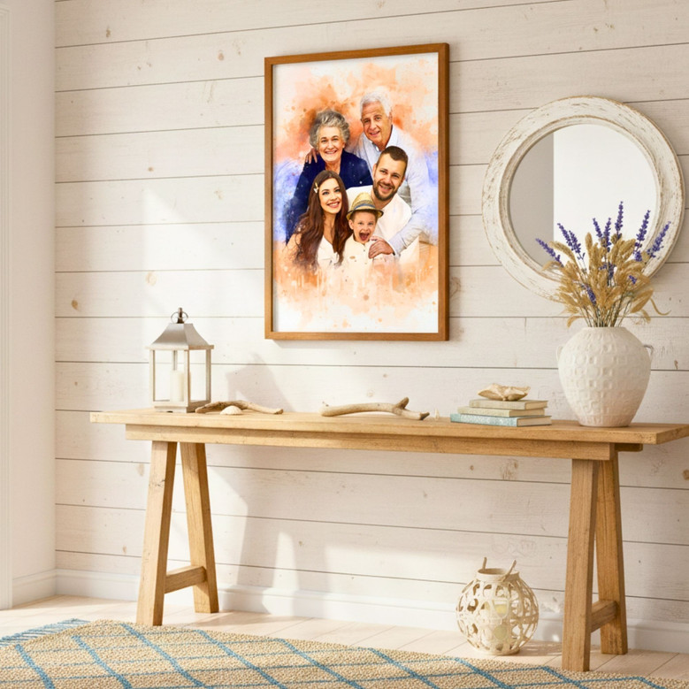 Add Deceased Loved One Photo - Custom Memorial Family Portrait on Canvas