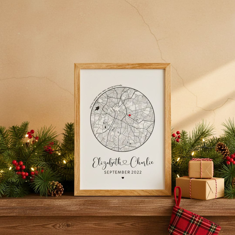 Custom Map Canvas - A Heartfelt Gift for Your First Home Journey