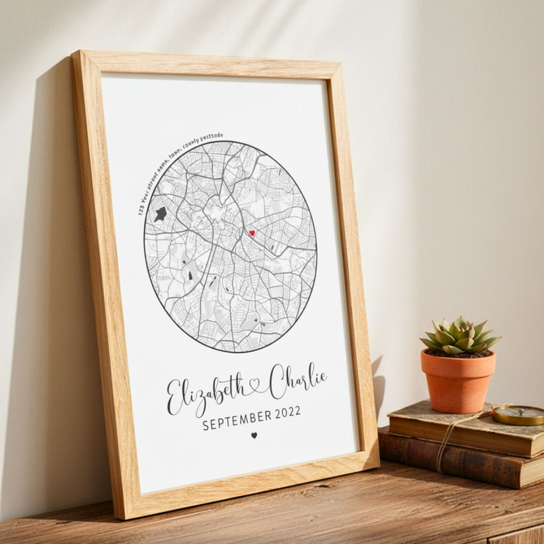 Custom Map Canvas - A Heartfelt Gift for Your First Home Journey