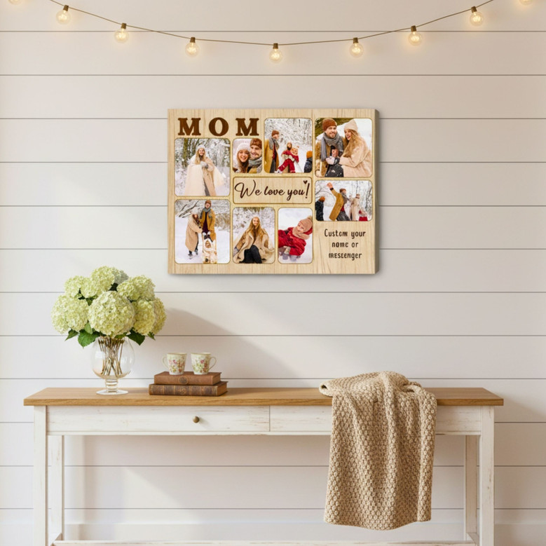 Custom Mother Son Photo Collage - Heartfelt Canvas Gift for Mom