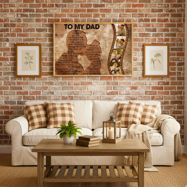 To My Dad Canvas - Gift For Dad from Daughter Custom Photo Canvas