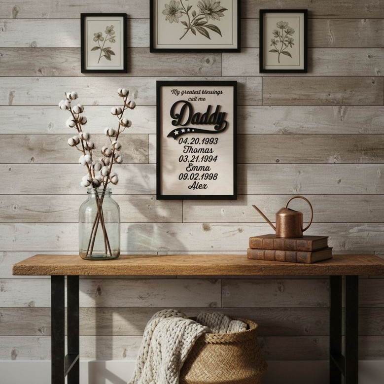 My Greatest Blessings Call Me Dad Rustic Wood Sign – Father's Day Gift