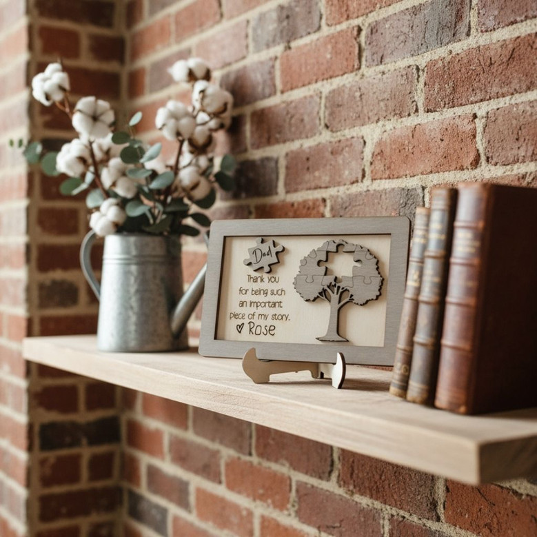 Thoughtful Custom Dad Puzzle Wood Sign – Perfect Father's Day Gift For Step And Bonus Dads