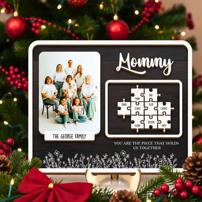 Personalized Mom Puzzle Wood Sign From Children - 'You Are The Piece That Holds Us Together'