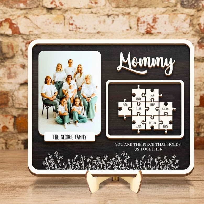 Personalized Mom Puzzle Wood Sign From Children - 'You Are The Piece That Holds Us Together'