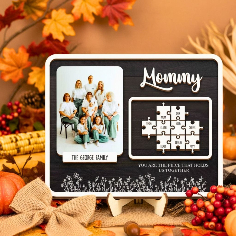 Personalized Mom Puzzle Wood Sign From Children - 'You Are The Piece That Holds Us Together'