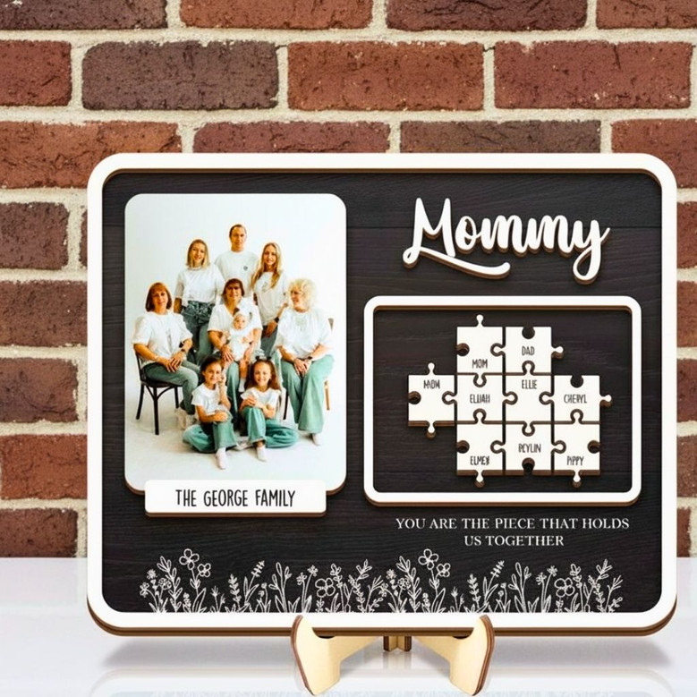 Personalized Mom Puzzle Wood Sign From Children - 'You Are The Piece That Holds Us Together'