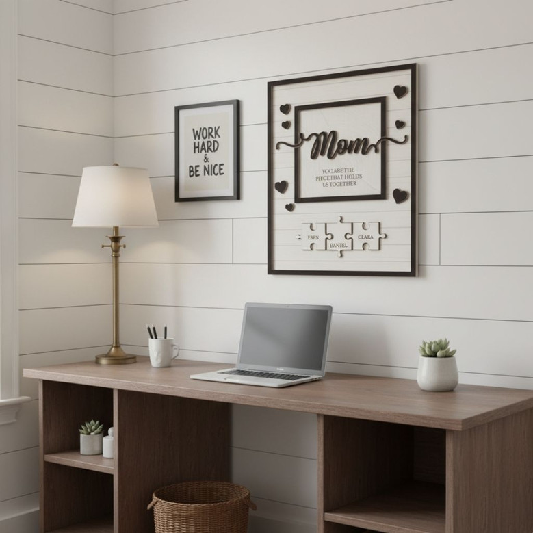 Custom Mother's Day Wood Sign - 'You Are The Piece That Holds Us Together' Personalized Gift For Mom Or Nana