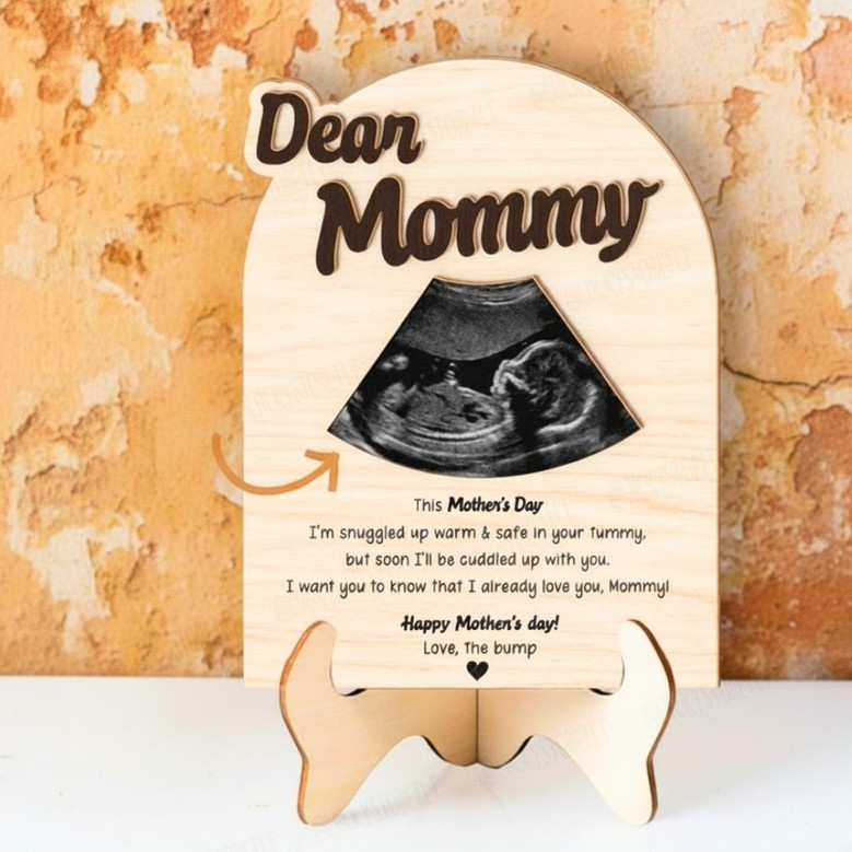 Heartfelt Customized Ultrasound Wood Sign Gift For New Moms - First Mother’s Day Decoration From Baby