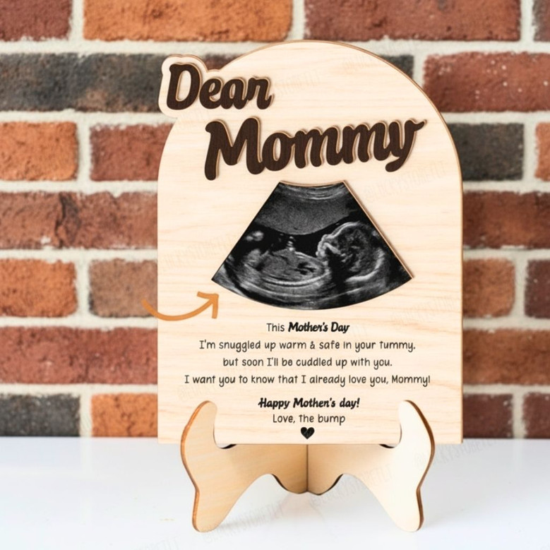 Heartfelt Customized Ultrasound Wood Sign Gift For New Moms - First Mother’s Day Decoration From Baby