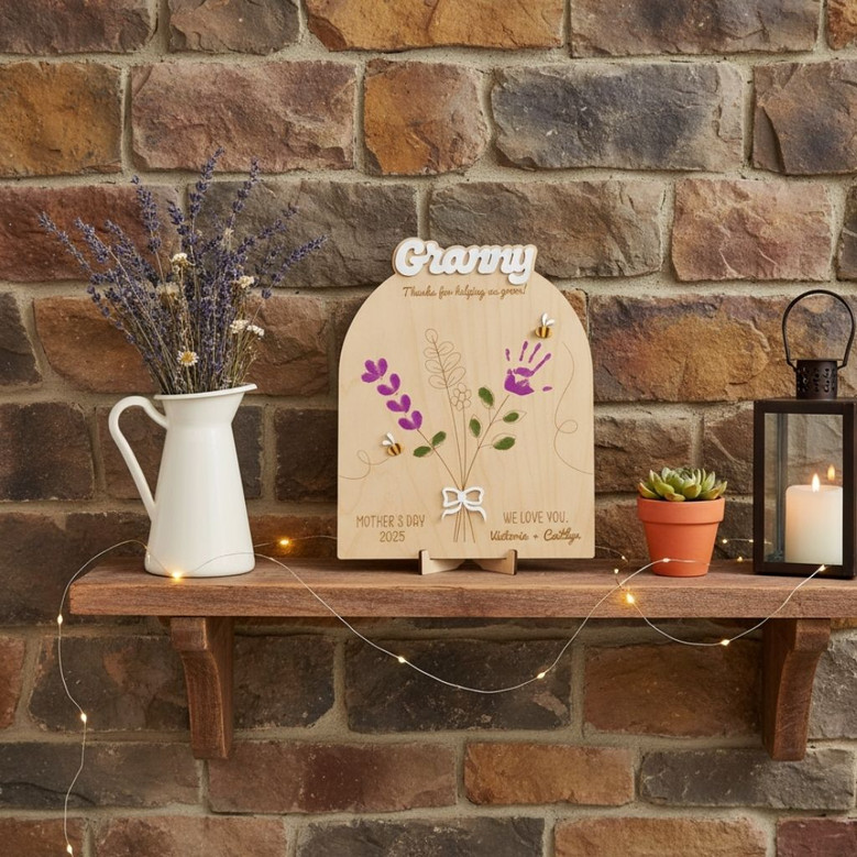 Heartfelt Mom Handprint Wood Sign For Mother's Day 2025 - Personalized Gift From Kids & Grandkids
