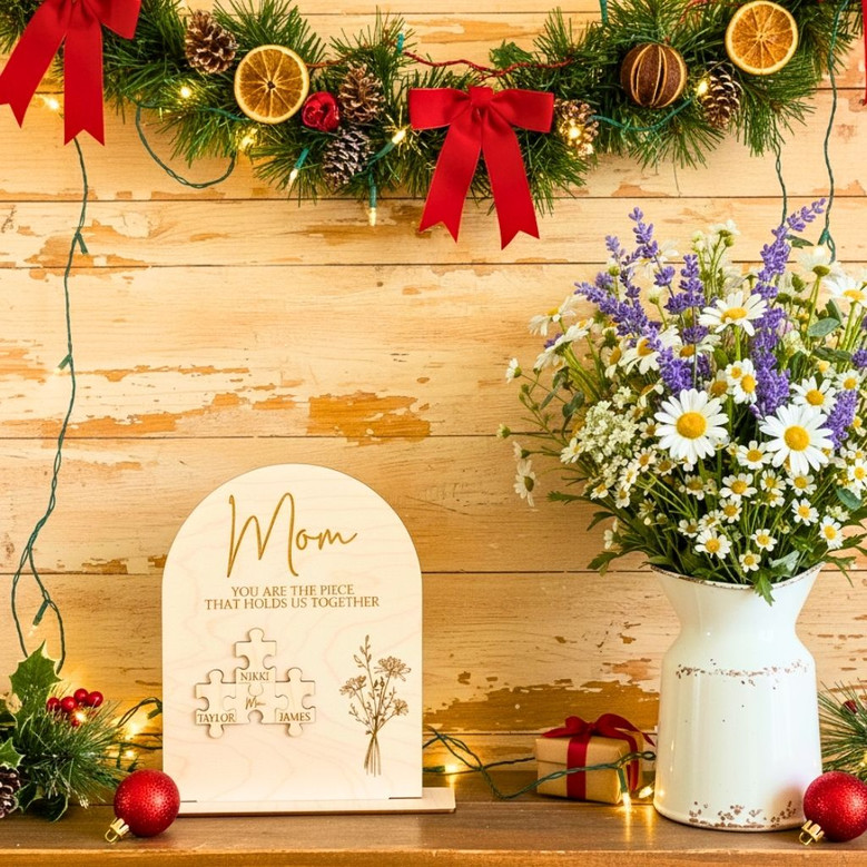 Heartfelt Mom Puzzle Wood Sign Mothers Day Keepsake For Grandma Or Mom