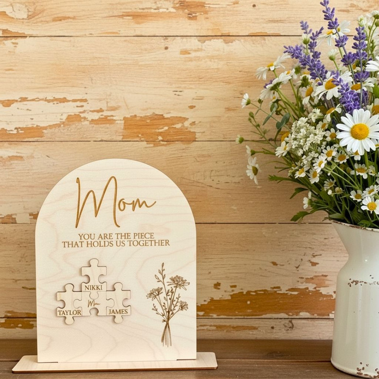 Heartfelt Mom Puzzle Wood Sign Mothers Day Keepsake For Grandma Or Mom