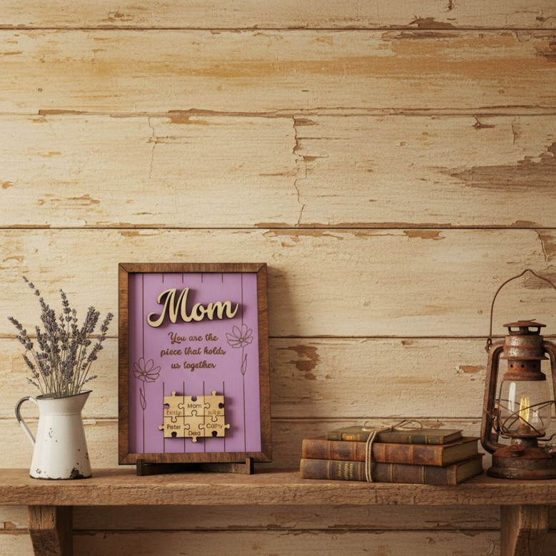 Unique Personalized Mom Puzzle Wood Sign For Mother's Day Gift From Kids