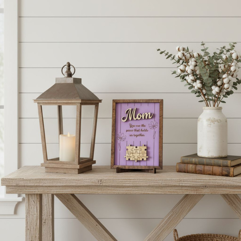 Unique Personalized Mom Puzzle Wood Sign For Mother's Day Gift From Kids