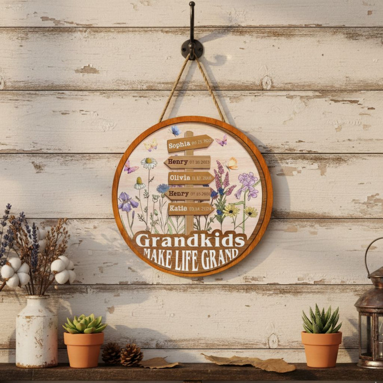 Custom Mom's Garden Wood Sign For Mom And Grandma - Mothers Day Wall Decor