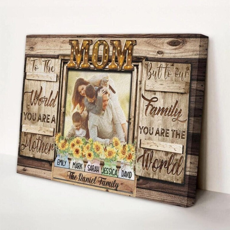 Heartfelt Mother's Day Canvas - "To The World" Personalized Gift