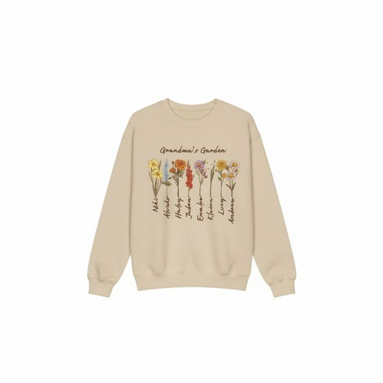 Grandma's Garden Embroidered Sweatshirt