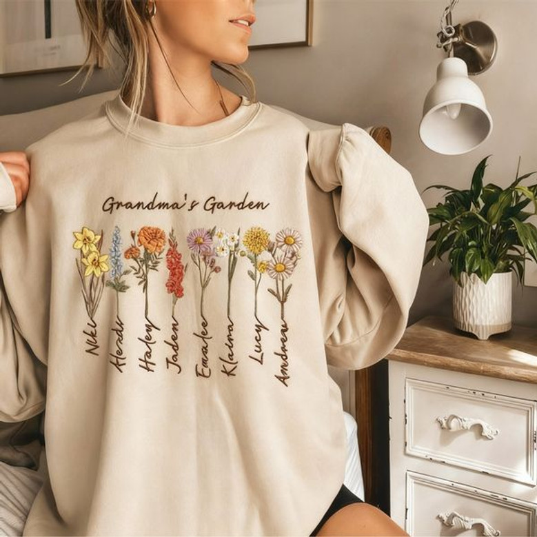 Grandma's Garden Embroidered Sweatshirt