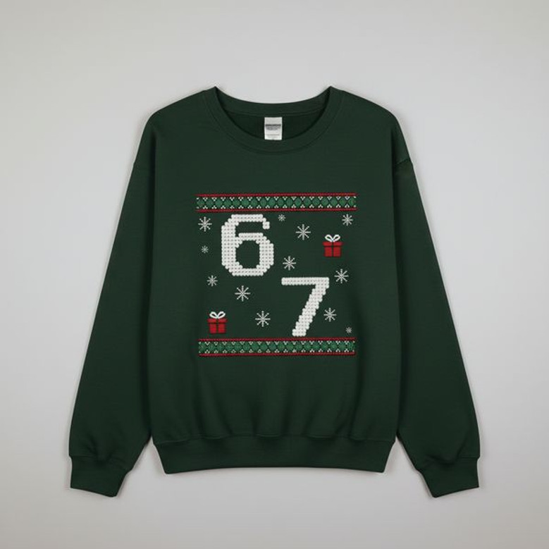 6 7 Ugly Christmas Embroidered Sweatshirt 6 7 Ugly Christmas Embroidered Sweatshirt