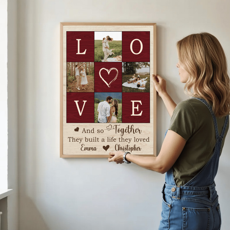 Personalized Love Photo Collage Canvas - Valentine’s Day Gift
