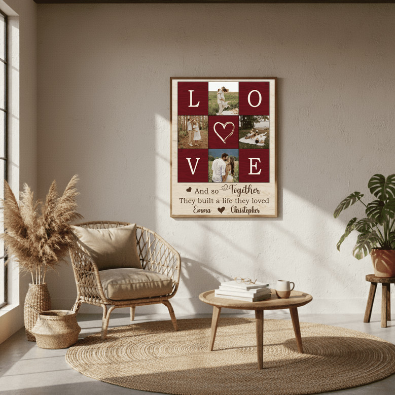 Personalized Love Photo Collage Canvas - Valentine’s Day Gift