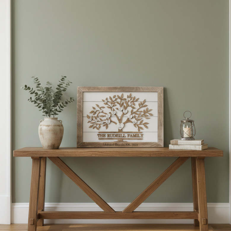Our Family Story Engraved - Custom Tree Name Wood Sign