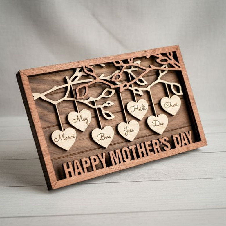 Our Roots Run Deep Wood Sign - Personalized Family Tree Gift